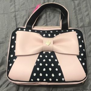 Pink and black Betsey Johnson weekender